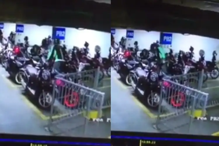 Tega Banget, Ojol Curi Helm Driver Lain di Parkiran Mall, Simak Videonya