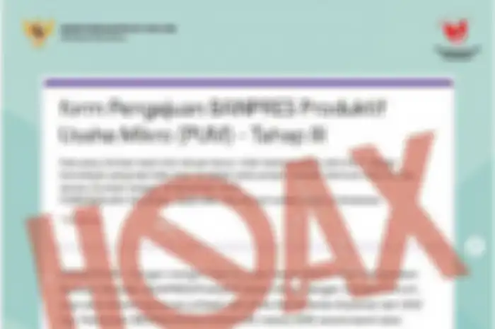 Awas beredar formulir pengajuan Banpres Produktif Usaha Mikro hoax, nekat isi data diri bisa bahaya.
