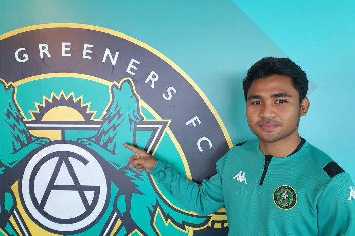 Asnawi Mangkualam bersama klub barunya, Ansan Greeners.