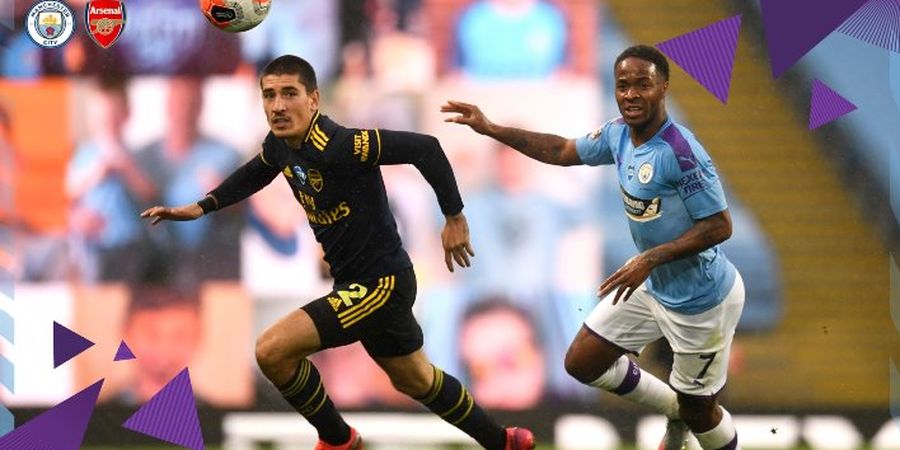 Hasil babak I - Sterling Bikin Manchester City Unggul Tipis Atas Arsenal