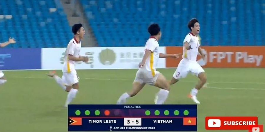 Piala AFF U-23 2022 - Terpaksa Mainkan Kiper Cadangan sebagai Striker, Vietnam Singkirkan Timor Leste Lewat Adu Penalti