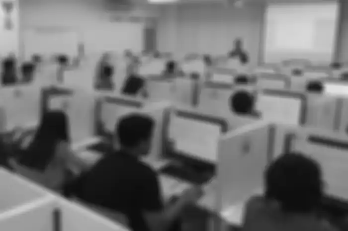 Ilustrasi peserta ujian SBMPTN berbasis komputer (UTBK).