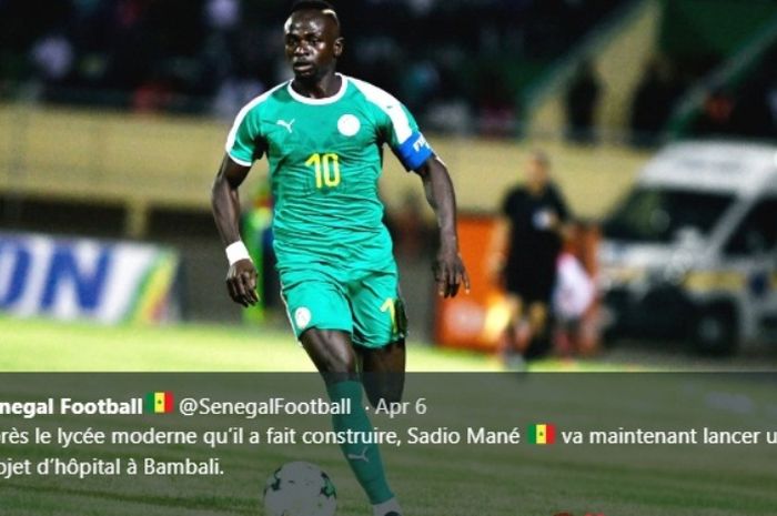 Sadio Mane saat membela timnas Senegal.