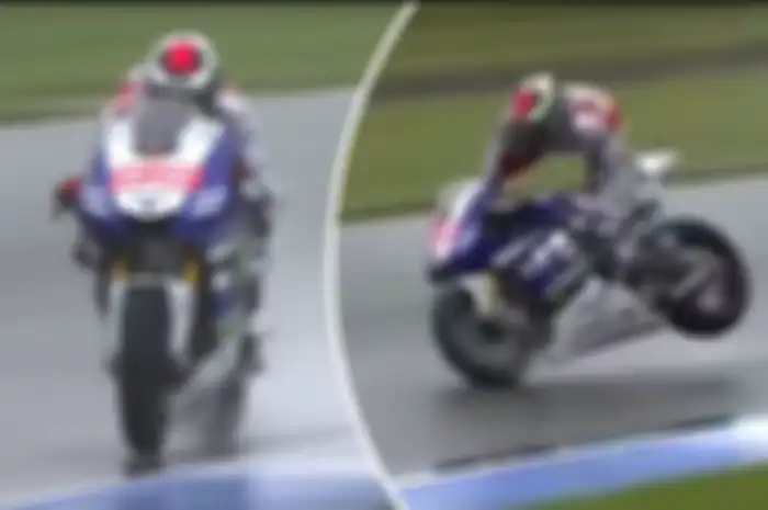 Jorge Lorenzo terpelanting dikecepatan lebih dari 200 km/jam