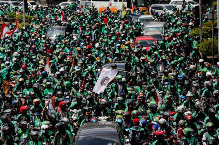 Aksi ojek online kemarin di depan Istana Negara