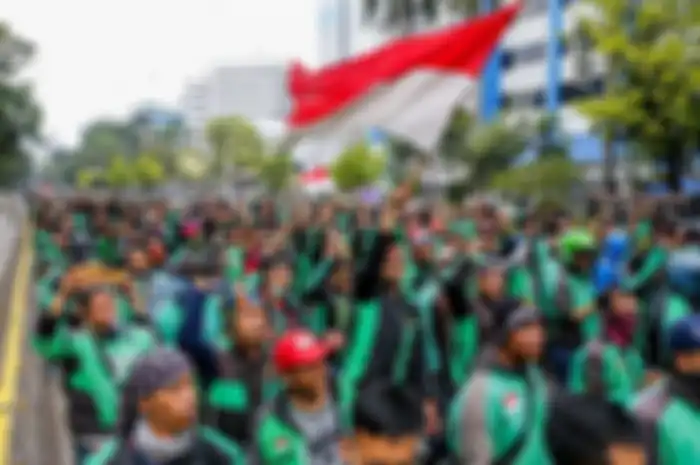 Aksi demo yang dilakukan para driver ojek online