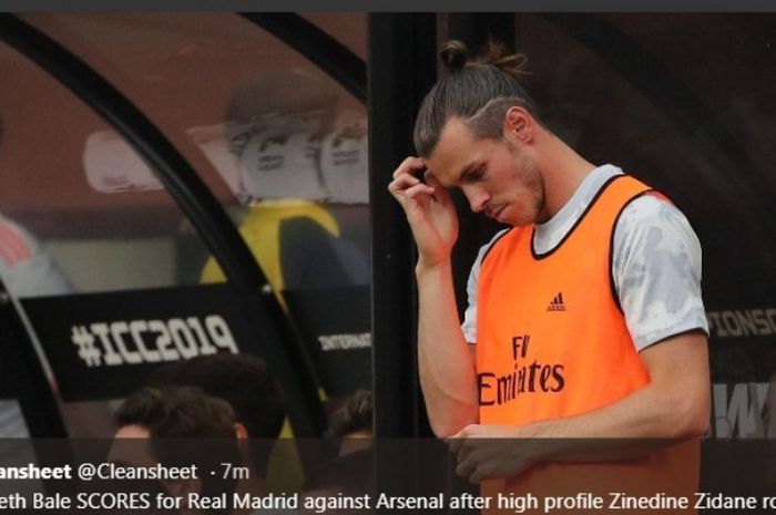 Penyerang Real Madrid, Gareth Bale, dalam laga International Champions Cup melawan Arsenal di FedEx Field, Rabu (24/7/2019) pagi WIB.