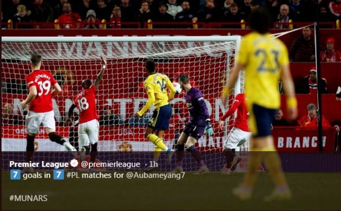 Laga Manchester United versus Arsenal di Old Trafford, Senin (30/9/2019).