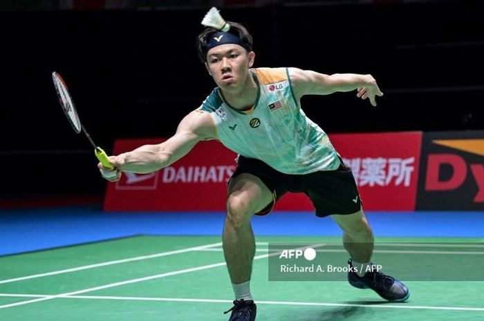 Tunggal putra Malaysia, Lee Zii Jia saat tampil pada babak pertama Japan Open 2024 di Yokohama Arena, Kanagawa, Jepang, Selasa, 20 Agustus 2024