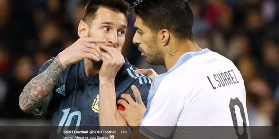 Meme Terkocak Bisik-bisik antara Lionel Messi dan Luis Suarez