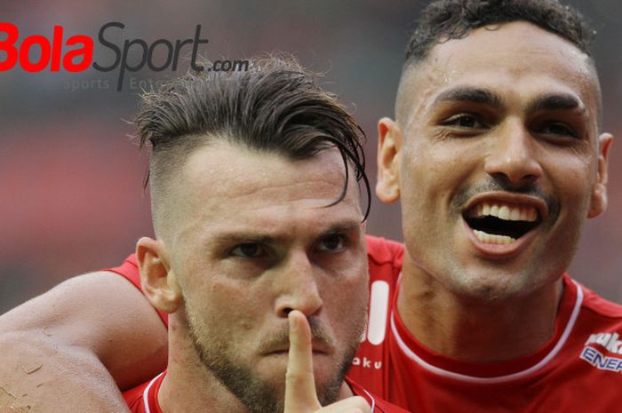 Marko Simic dan Jaimerson da Silva Xavier (kanan) saat masih membela Persija Jakarta.