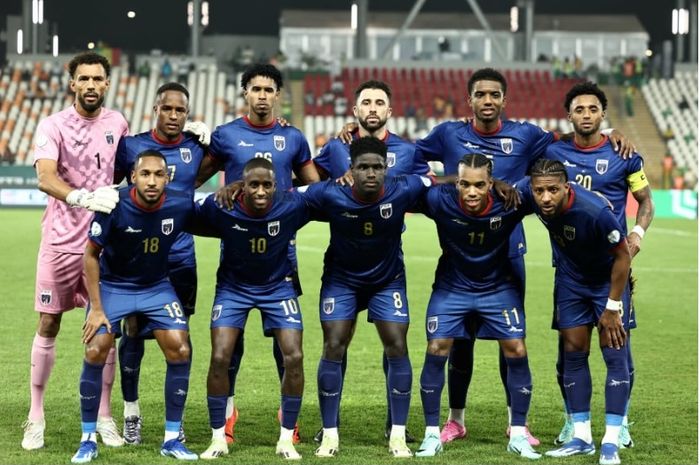 Skuad Timnas Tanjung Verde berpose sebelum tampil di perempat final Piala Afrika 2024 pada 3 Februari 2024. Timnas Malaysia berharap melawan tim ini, bukan skuad abal-abal.