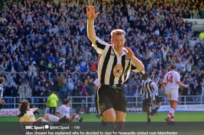 Top scorer sepanjang masa Liga Inggris saat membela Newcastle United, Alan Shearer.