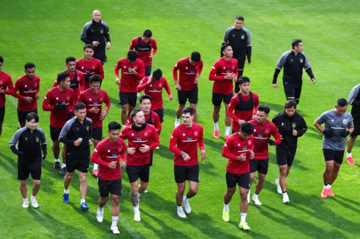 Suasana sesi latihan Timnas Indonesia hari kedua di Turki pada Jumat (22/12/2023) di Antalya, Turki