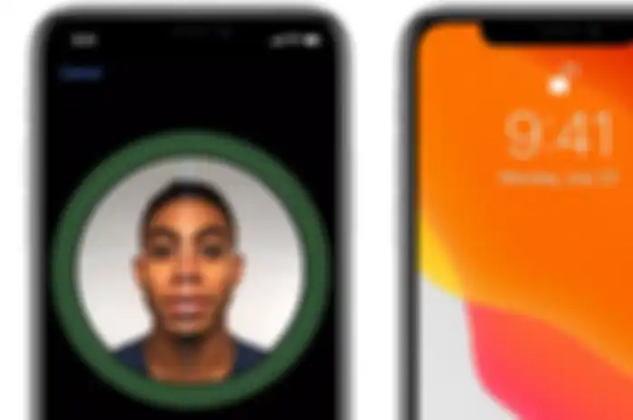 Ilustrasi Face ID di iPhone