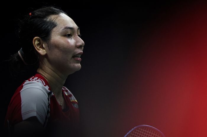 Pebulu tangkis ganda campuran Indonesia, Gloria Emanuelle Widjaja, pada pertandingan Sudirman Cup 2023