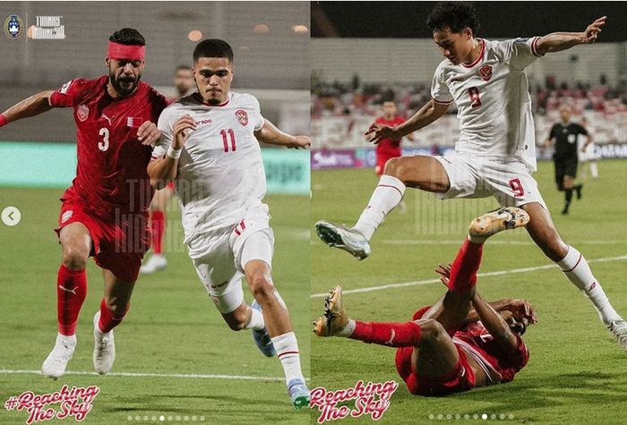 Pemain Bahrain kerepotan menghadapi dua bintang Timnas Indonesia, Ragnar Oratmangoen dan Rafael Struick, dalam duel Grup C putaran ketiga Kualifikasi Piala Dunia 2026 zona Asia, 10 Oktober 2024.
