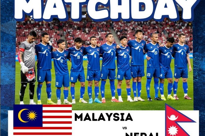 Para pemain Nepal menghadapi Timnas Malaysia dalam Kualifikasi Piala Asia 2027 di Stadion Sultan Ibrahim, Iskandar Puteri, Johor, Selasa, 25 Maret 2025.