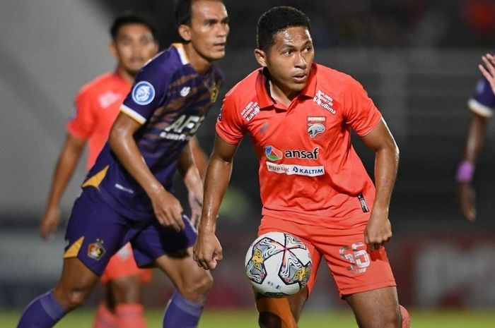 Suasana pertandingan antara Borneo FC melawan Persik Kediri, Senin (30/1/2023).