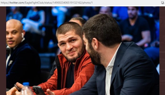 Khabib Nurmagomedov ketika sedang menghadiri acara Eagle FC 44 pada 28 Januari 2022.