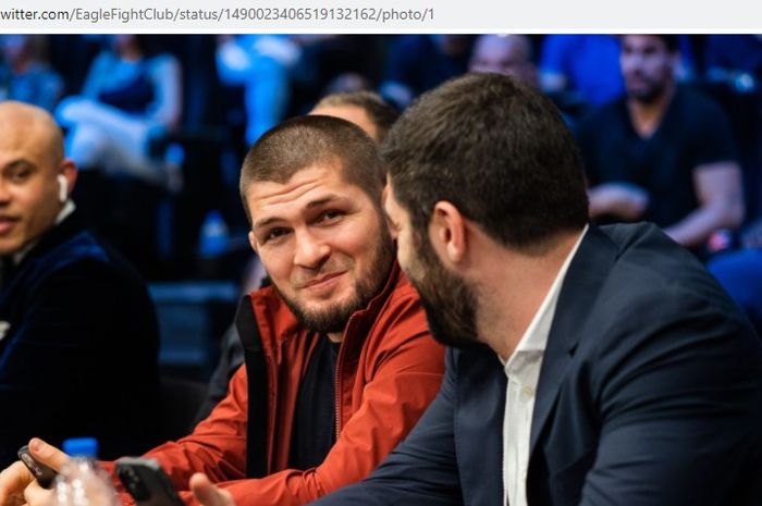 Khabib Nurmagomedov ketika sedang menghadiri acara Eagle FC 44 pada 28 Januari 2022.