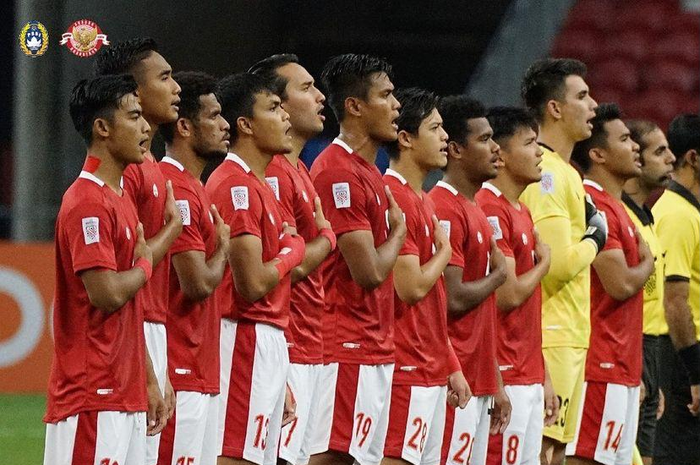Line-up timnas Indonesia saat menghadapi Singapura di semifinal Piala AFF 2020.