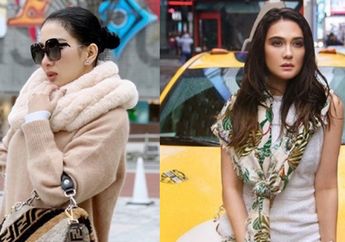 Beda Gaya Syahrini dan Luna Maya Pakai Baju Kembar, Warganet: Yang Beliin Sama Kali!