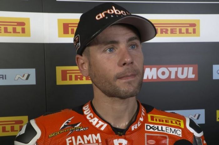 Alvaro Bautista, saat diwawancarai setelah FP2 di Sirkuit Buriram, Thailand, Jumat (15/3/2019)