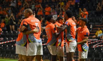 Pemain Ratchaburi FC melakukan selebrasi setelah Tana mencetak gol ke gawang Persib, Rabu (11/2/2026).