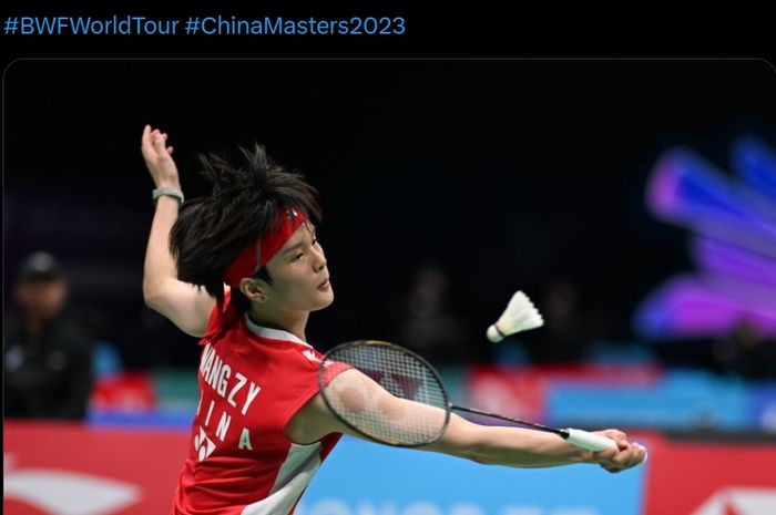 Pawang An Se-young, Wang Zhi Yi melanjutkan tren luar biasanya di China Masters 2023 yakni menumbangkan penjegal Gregoria Mariska Tunjung, Nozomi Okuhara.
