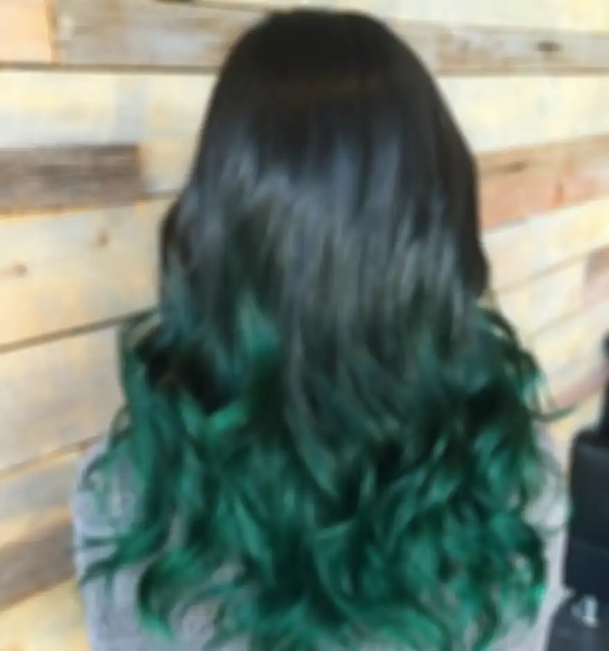 warna rambut hijau ombre