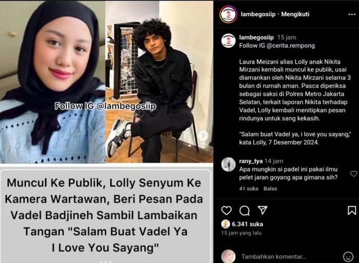 Postingan akun @lambegosiip