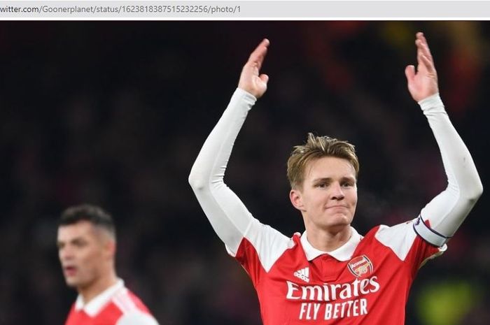 Gelandang sekaligus kapten Arsenal, Martin Odegaard.