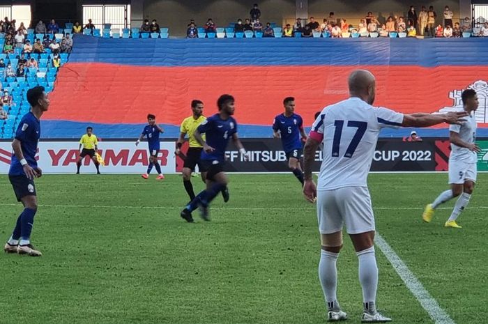 Timnas Kamboja melawan Filipina di Morodok Techo National Stadium, Kamboja, Selasa (20/12/2022).