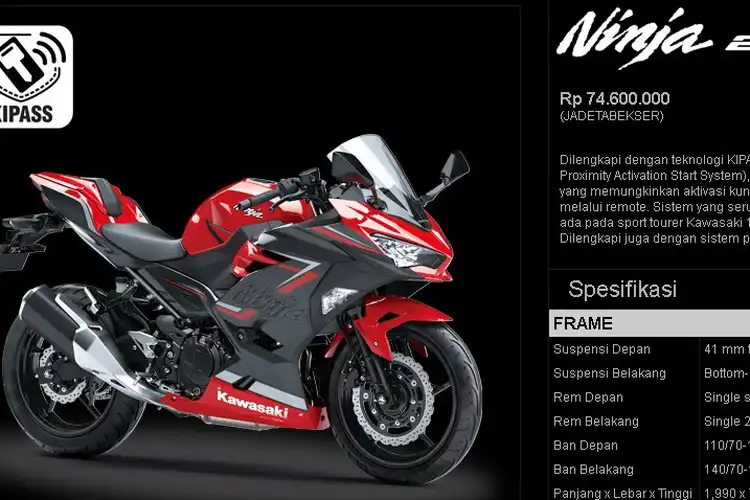 Diam-diam, Harga Kawasaki Ninja 250 2019 Naik Bro, Segini Kenaikannya