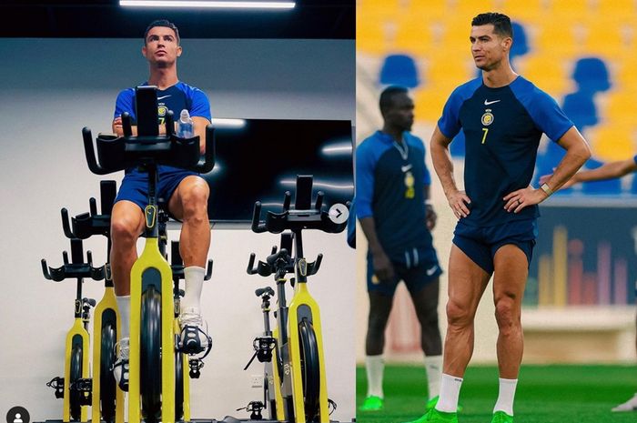 Cristiano Ronaldo berlatih menjelang duel Al Nassr kontra Al Hilal dalam pekan ke-32 Liga Arab Saudi (Saudi Pro League), Sabtu (18/5/2024) dini hari WIB.