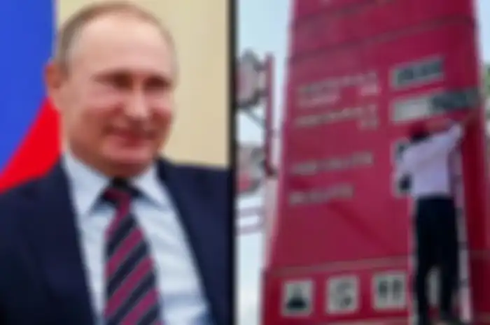 Ilustrasi Presiden Putin tersenyum melihat harga BBM naik di Indonesia
