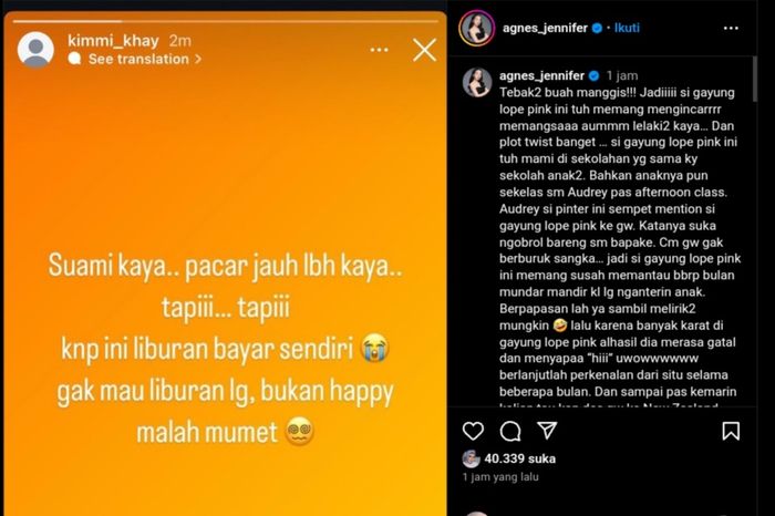Postingan Agnes Jennifer soal sang pelakor