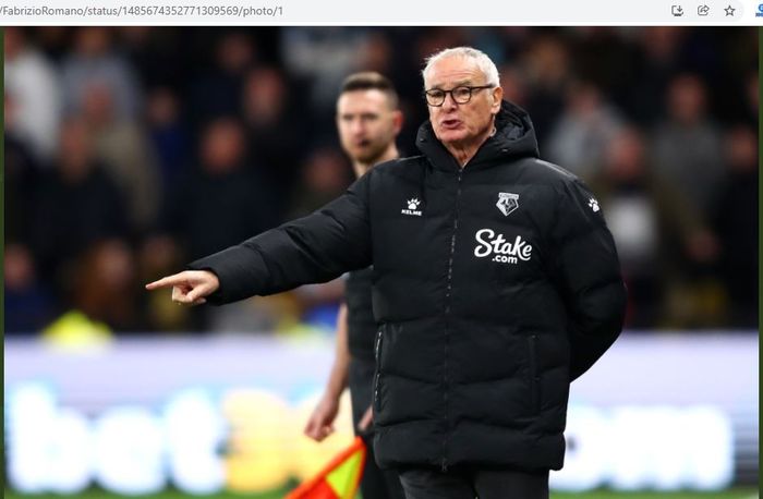 Claudio Ranieri saat melatih Watford.