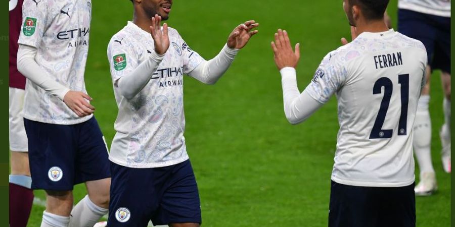 Hasil Piala Liga Inggris - Sterling 2 Gol 1 Assist, Man City Hajar Burnley 3-0