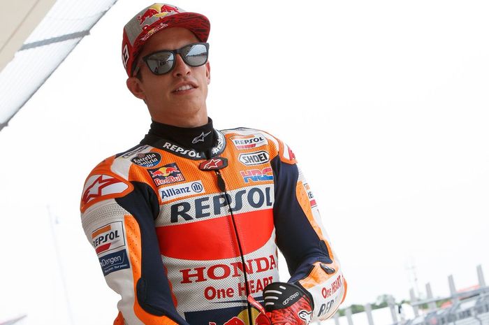 Marc Marquez saat bersiap menjalani sesi FP1 MotoGP Americas 2019, Jumat (12/4/2019).