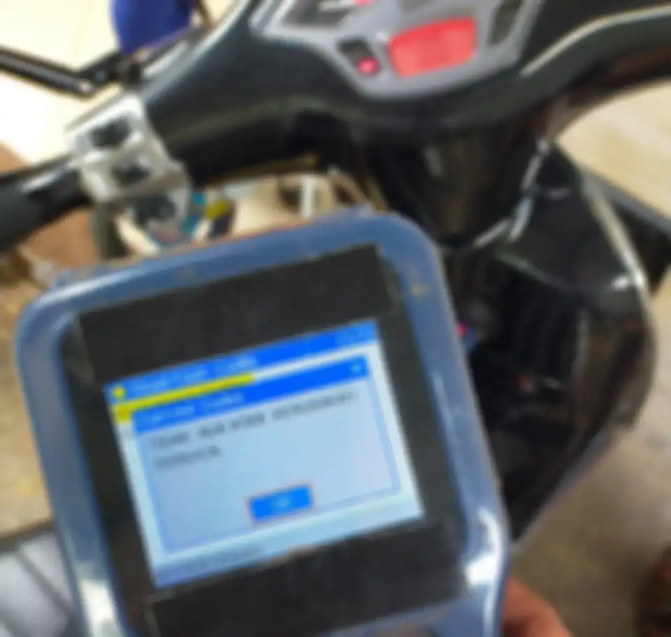 Setelah servis dilakukan scan malfunction pada Vespa.