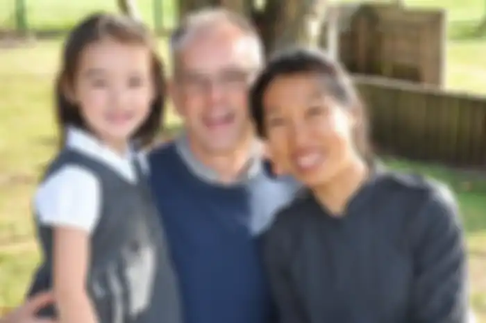 Jeff bersama istri dan anaknya