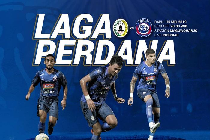 Live streaming PSS Sleman Vs Arema FC pada pembukaan kompetisi Liga 1 2019.