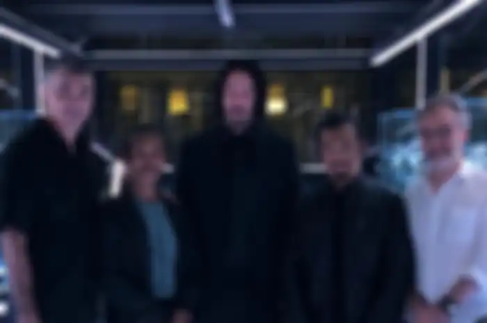 Yayan Ruhian dan Cecep Arif Rahman bersama Keanu Reeves dan tim John Wick: Chapter 3 - Parabellum