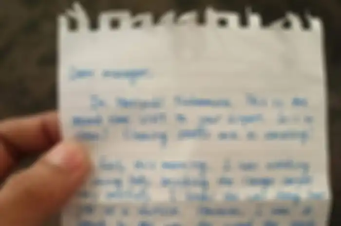 Surat dari WNA Jepang untuk Petugas Bandara Soetta