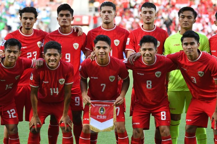 Skuad Timnas U-23 Indonesia melawan Uzbekistan dalam semifinal Piala Asia U-23 2024 di Stadion Abdullah bin Khalifa, Doha, Qatar, Senin (29/4/2024) malam WIB.