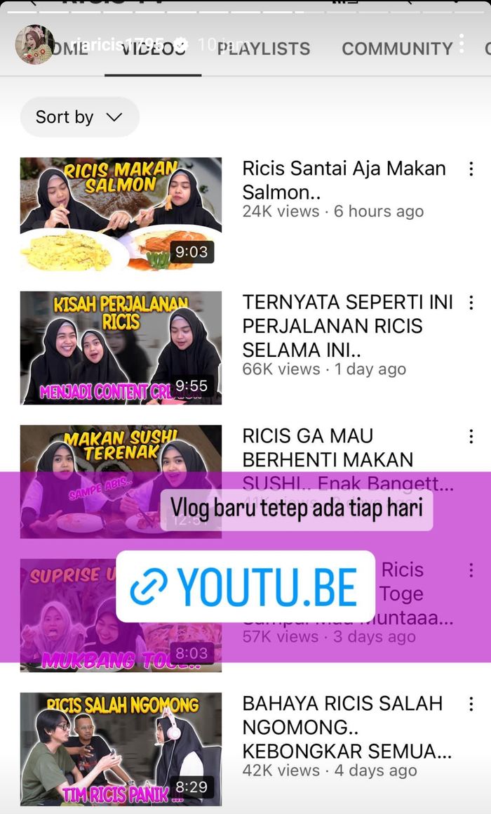 Ria Ricis tetap unggah vlog setiap hari.