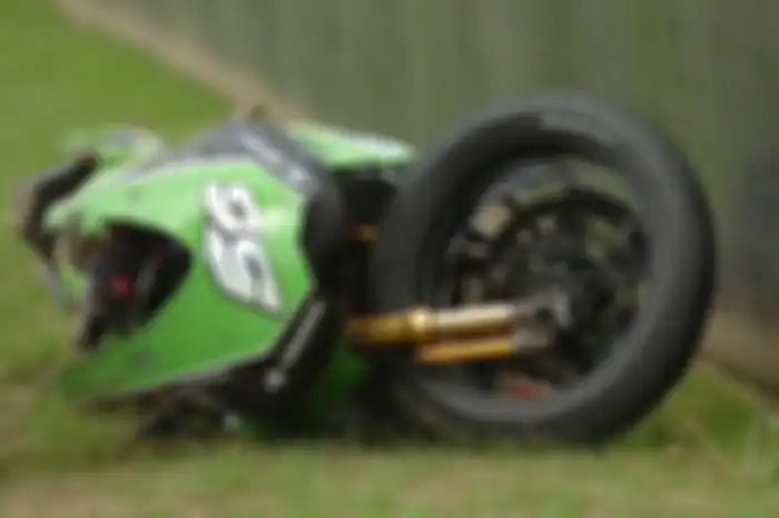 Kondisi motor Shinya Nakano seusai kecelakaan
