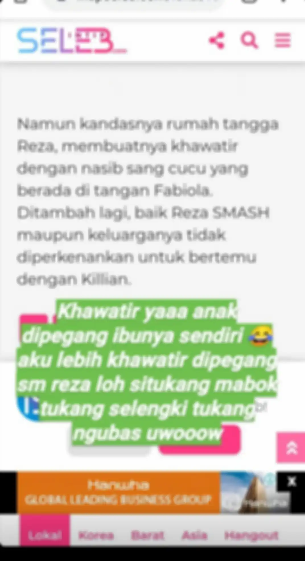 Unggahan Fabiola di Instagram